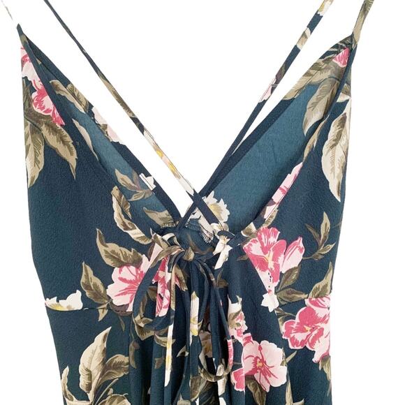 Volcom Emerald Green Haute Tropic Sun Floral Cami Slipdress Small NWOT - Picture 6 of 10